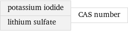 potassium iodide lithium sulfate | CAS number