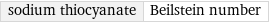 sodium thiocyanate | Beilstein number