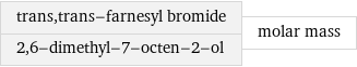 trans, trans-farnesyl bromide 2, 6-dimethyl-7-octen-2-ol | molar mass