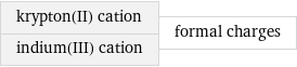 krypton(II) cation indium(III) cation | formal charges