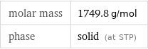 molar mass | 1749.8 g/mol phase | solid (at STP)