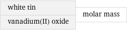 white tin vanadium(II) oxide | molar mass