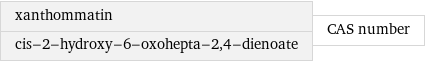xanthommatin cis-2-hydroxy-6-oxohepta-2, 4-dienoate | CAS number