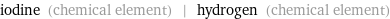 iodine (chemical element) | hydrogen (chemical element)