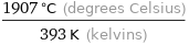 (1907 °C (degrees Celsius))/(393 K (kelvins))