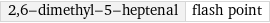 2, 6-dimethyl-5-heptenal | flash point