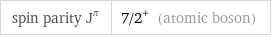 spin parity J^π | 7/2^+ (atomic boson)