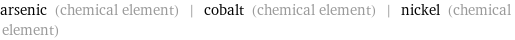 arsenic (chemical element) | cobalt (chemical element) | nickel (chemical element)