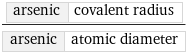 arsenic | covalent radius/arsenic | atomic diameter