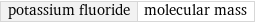 potassium fluoride | molecular mass