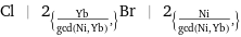 Cl | 2_({Yb/gcd(Ni, Yb), })Br | 2_({Ni/gcd(Ni, Yb), })