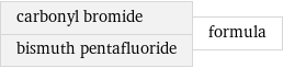 carbonyl bromide bismuth pentafluoride | formula