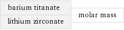 barium titanate lithium zirconate | molar mass