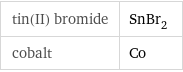 tin(II) bromide | SnBr_2 cobalt | Co