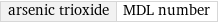 arsenic trioxide | MDL number