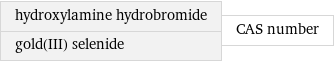 hydroxylamine hydrobromide gold(III) selenide | CAS number