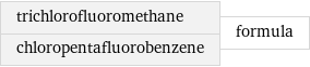 trichlorofluoromethane chloropentafluorobenzene | formula