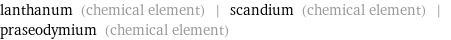 lanthanum (chemical element) | scandium (chemical element) | praseodymium (chemical element)