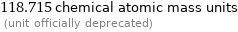 118.715 chemical atomic mass units  (unit officially deprecated)