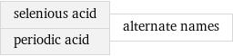 selenious acid periodic acid | alternate names