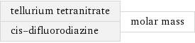 tellurium tetranitrate cis-difluorodiazine | molar mass