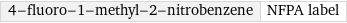 4-fluoro-1-methyl-2-nitrobenzene | NFPA label