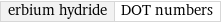 erbium hydride | DOT numbers