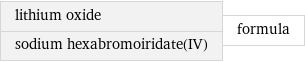 lithium oxide sodium hexabromoiridate(IV) | formula