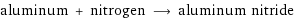 aluminum + nitrogen ⟶ aluminum nitride