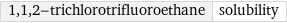 1, 1, 2-trichlorotrifluoroethane | solubility