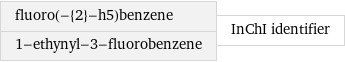 fluoro(-{2}-h5)benzene 1-ethynyl-3-fluorobenzene | InChI identifier