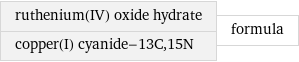 ruthenium(IV) oxide hydrate copper(I) cyanide-13C, 15N | formula