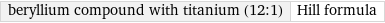 beryllium compound with titanium (12:1) | Hill formula