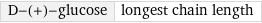 D-(+)-glucose | longest chain length