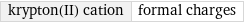 krypton(II) cation | formal charges