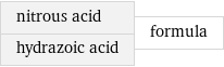 nitrous acid hydrazoic acid | formula