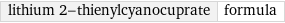 lithium 2-thienylcyanocuprate | formula