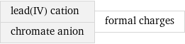 lead(IV) cation chromate anion | formal charges