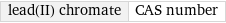 lead(II) chromate | CAS number