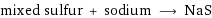 mixed sulfur + sodium ⟶ NaS