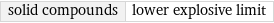 solid compounds | lower explosive limit