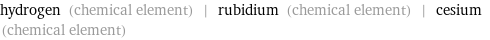 hydrogen (chemical element) | rubidium (chemical element) | cesium (chemical element)