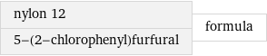 nylon 12 5-(2-chlorophenyl)furfural | formula