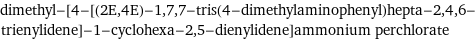 dimethyl-[4-[(2E, 4E)-1, 7, 7-tris(4-dimethylaminophenyl)hepta-2, 4, 6-trienylidene]-1-cyclohexa-2, 5-dienylidene]ammonium perchlorate