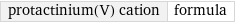 protactinium(V) cation | formula