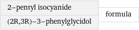 2-pentyl isocyanide (2R, 3R)-3-phenylglycidol | formula