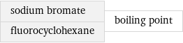 sodium bromate fluorocyclohexane | boiling point