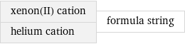 xenon(II) cation helium cation | formula string