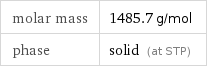 molar mass | 1485.7 g/mol phase | solid (at STP)