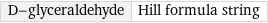 D-glyceraldehyde | Hill formula string